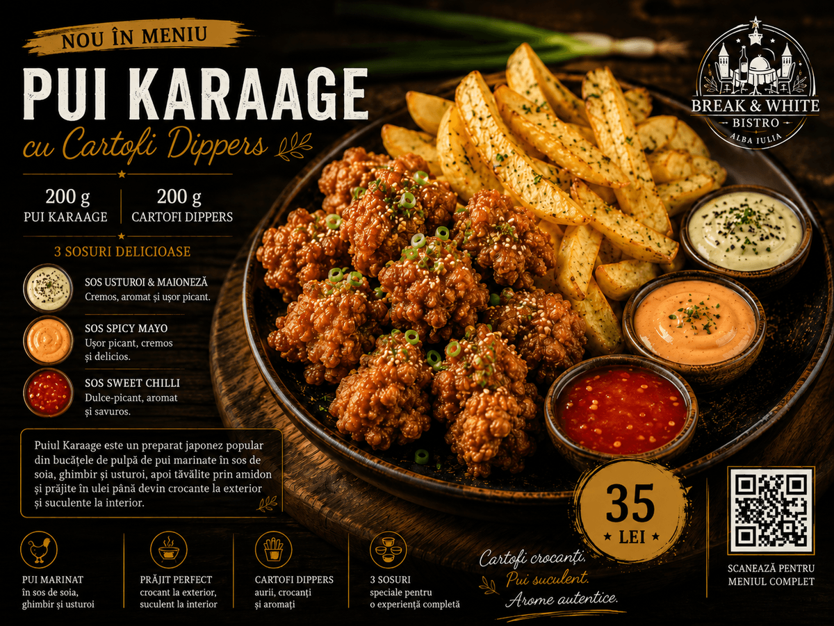 Pui Karaage cu Cartofi Dippers